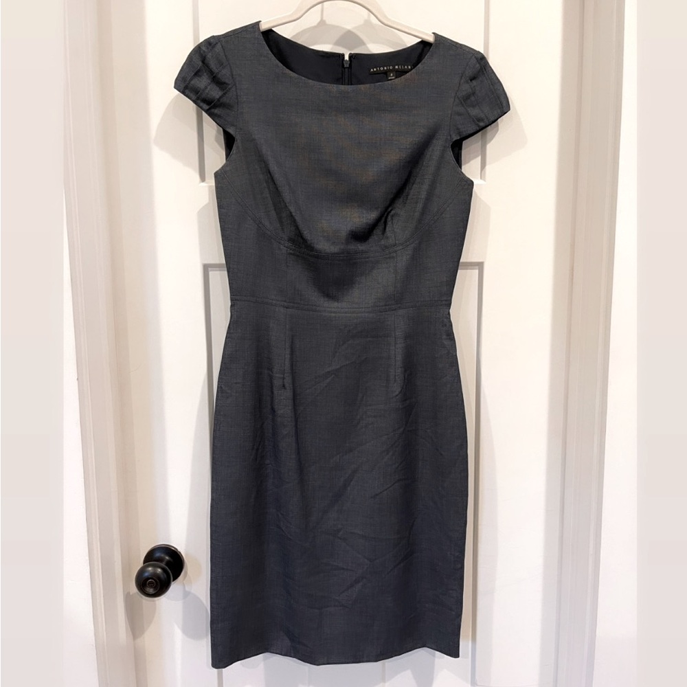 Antonio Melani Myrtle Sheath Dress SZ 2 Navy Cap Sleeve
